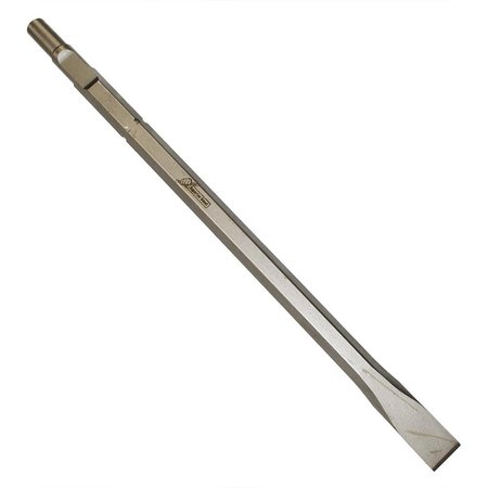 SUPERIOR STEEL 1 Inch Flat Chisel Round Hex/ Spline Hammer Shank 18 Inch Long SC8812